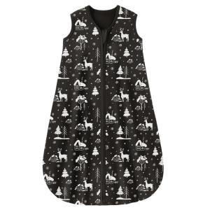 imageYoofoss Baby Wearable Blanket TOG 25 Winter Sleep Sack 1824 Months 100 Organic Cotton Toddler Sleeping Sack with 2Way Zipper Warm Quilted Sleep Sack05 Togblack Forestpack of 1