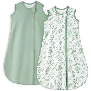 imageYoofoss Baby Wearable Blanket TOG 25 Winter Sleep Sack 1824 Months 100 Organic Cotton Toddler Sleeping Sack with 2Way Zipper Warm Quilted Sleep Sack10 Togleafgreen