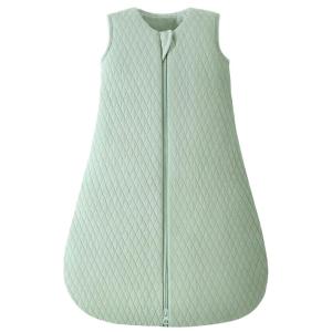 imageYoofoss Baby Wearable Blanket TOG 25 Winter Sleep Sack 1824 Months 100 Organic Cotton Toddler Sleeping Sack with 2Way Zipper Warm Quilted Sleep SackGreen