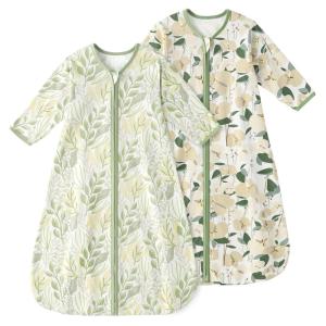 imageYoofoss Fleece Baby Sleep Sack 1218 Months with Plush Dots TOG 15 Baby Wearable Blanket with 2Way Zipper Organic Cotton Toddler Sleep Sack Fleece05 Toggreen Flowers