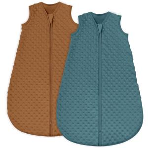 imageYoofoss Fleece Baby Sleep Sack 1218 Months with Plush Dots TOG 15 Baby Wearable Blanket with 2Way Zipper Organic Cotton Toddler Sleep Sack Fleece15 Togbrownblue