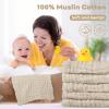 imageYoofoss Muslin Baby Washcloths 100 Organic Cotton Face Towels 6 Pack Wash Cloths for Baby 12x12in Soft and Absorbent Baby Wipes Gradient PinkApricot