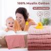 imageYoofoss Muslin Baby Washcloths 100 Organic Cotton Face Towels 6 Pack Wash Cloths for Baby 12x12in Soft and Absorbent Baby Wipes Gradient PinkGradient Pink