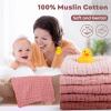 imageYoofoss Muslin Baby Washcloths 100 Organic Cotton Face Towels 6 Pack Wash Cloths for Baby 12x12in Soft and Absorbent Baby Wipes Gradient PinkGradient Pink