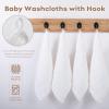 imageYoofoss Muslin Baby Washcloths 100 Organic Cotton Face Towels 6 Pack Wash Cloths for Baby 12x12in Soft and Absorbent Baby Wipes Gradient PinkWhite
