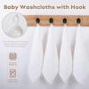 imageYoofoss Muslin Baby Washcloths 100 Organic Cotton Face Towels 6 Pack Wash Cloths for Baby 12x12in Soft and Absorbent Baby Wipes Gradient PinkWhite