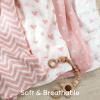 imageYoofoss Organic Muslin Swaddle Blankets Baby Blankets 47 x 47 Inches Receiving Blanket for Baby Boys and Girls Baby Essentials for Newborns Soft BreathablePink  Heart  Arrow