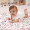 imageYoofoss Organic Muslin Swaddle Blankets Baby Blankets 47 x 47 Inches Receiving Blanket for Baby Boys and Girls Baby Essentials for Newborns Soft BreathablePink Flower