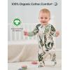 imageYoofoss Baby Pajamas 100 Cotton Baby Sleepers for Newborn 03 36 69 Months Boys Girl Clothes 3pcs Footed PJsGreen Leaf