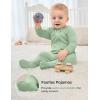 imageYoofoss Baby Pajamas 100 Cotton Baby Sleepers for Newborn 03 36 69 Months Boys Girl Clothes 3pcs Footed PJsGreen Leaf