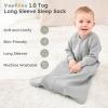 imageYoofoss Baby Sleep Sack 1824 Months 10 Tog Long Sleeve Sleep Sack Organic Cotton Wearable Blanket for Toddlers 2Way Zipper Quilted Sleeping SacksXLargeGrey