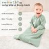 imageYoofoss Baby Sleep Sack 1824 Months 10 Tog Long Sleeve Sleep Sack Organic Cotton Wearable Blanket for Toddlers 2Way Zipper Quilted Sleeping SacksXLargeGreen