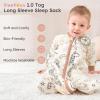 imageYoofoss Baby Sleep Sack 1824 Months 10 Tog Long Sleeve Sleep Sack Organic Cotton Wearable Blanket for Toddlers 2Way Zipper Quilted Sleeping SacksXLargeBrown Giraffe