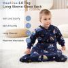 imageYoofoss Baby Sleep Sack 1824 Months 10 Tog Long Sleeve Sleep Sack Organic Cotton Wearable Blanket for Toddlers 2Way Zipper Quilted Sleeping SacksXLargeDark Blue Sailor