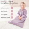 imageYoofoss Baby Sleep Sack 1824 Months 10 Tog Long Sleeve Sleep Sack Organic Cotton Wearable Blanket for Toddlers 2Way Zipper Quilted Sleeping SacksXLargePurple