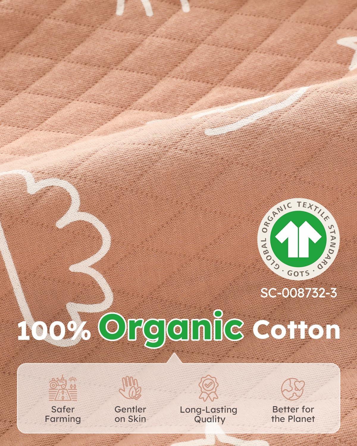 imageYoofoss Baby Pajamas Organic Cotton Baby Sleepers for Newborn 03 36 69 Months Boys Girl Clothes Footed PjsBrown Giraffe