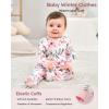imageYoofoss Baby Pajamas Organic Cotton Baby Sleepers for Newborn 03 36 69 Months Boys Girl Clothes Footed PjsPink Flowers