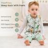imageYoofoss Toddler Sleep Sack With Feet 1224 Months 100 Organic Cotton Baby Sleep Sack with Legs Toddler Wearable Blanket with 2Way ZipperGreen Giraffe