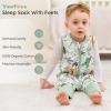 imageYoofoss Toddler Sleep Sack With Feet 1224 Months 100 Organic Cotton Baby Sleep Sack with Legs Toddler Wearable Blanket with 2Way ZipperGreen Giraffe