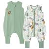 imageYoofoss Toddler Sleep Sack With Feet 1224 Months 100 Organic Cotton Baby Sleep Sack with Legs Toddler Wearable Blanket with 2Way ZipperGreen Giraffe