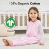 imageYoofoss Toddler Sleep Sack With Feet 1224 Months 100 Organic Cotton Baby Sleep Sack with Legs Toddler Wearable Blanket with 2Way ZipperPink Flowers