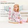 imageYoofoss Toddler Sleep Sack With Feet 1224 Months 100 Organic Cotton Baby Sleep Sack with Legs Toddler Wearable Blanket with 2Way ZipperPink Flowers