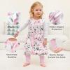 imageYoofoss Toddler Sleep Sack With Feet 1224 Months 100 Organic Cotton Baby Sleep Sack with Legs Toddler Wearable Blanket with 2Way ZipperPink Flowers
