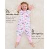 imageYoofoss Toddler Sleep Sack With Feet 1224 Months 100 Organic Cotton Baby Sleep Sack with Legs Toddler Wearable Blanket with 2Way ZipperPurple Unicorn Pink Butterfly