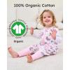 imageYoofoss Toddler Sleep Sack With Feet 1224 Months 100 Organic Cotton Baby Sleep Sack with Legs Toddler Wearable Blanket with 2Way ZipperPurple Unicorn Pink Butterfly