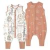 imageYoofoss Toddler Sleep Sack With Feet 1224 Months 100 Organic Cotton Baby Sleep Sack with Legs Toddler Wearable Blanket with 2Way ZipperBrown Animals