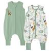 imageYoofoss Toddler Sleep Sack With Feet 1224 Months 100 Organic Cotton Baby Sleep Sack with Legs Toddler Wearable Blanket with 2Way ZipperGreen Giraffe