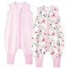 imageYoofoss Toddler Sleep Sack With Feet 1224 Months 100 Organic Cotton Baby Sleep Sack with Legs Toddler Wearable Blanket with 2Way ZipperPink Flowers