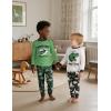 imageYoofoss Toddler Pajamas 100 Organic Cotton 4 Piece Long Sleeve Winter Pajama Set Kids Pajamas Boys Girls Snug Fit Pjs SetGreen Black Dinosaur