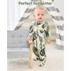 imageYoofoss Baby Pajamas Organic Cotton Newborn Sleepers for 03 Months Boys Girls Clothes Footed PJs Footies Pajamas Soft WarmBananagreen Leaf