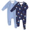 imageYoofoss Baby Pajamas Organic Cotton Newborn Sleepers for 03 Months Boys Girls Clothes Footed PJs Footies Pajamas Soft WarmDark Blue Sailor