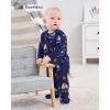 imageYoofoss Baby Pajamas Organic Cotton Newborn Sleepers for 03 Months Boys Girls Clothes Footed PJs Footies Pajamas Soft WarmDark Blue Sailor