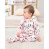 imageYoofoss Baby Pajamas Organic Cotton Newborn Sleepers for 03 Months Boys Girls Clothes Footed PJs Footies Pajamas Soft WarmPink Flowers