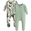 imageYoofoss Baby Pajamas Organic Cotton Newborn Sleepers for 03 Months Boys Girls Clothes Footed PJs Footies Pajamas Soft WarmBananagreen Leaf