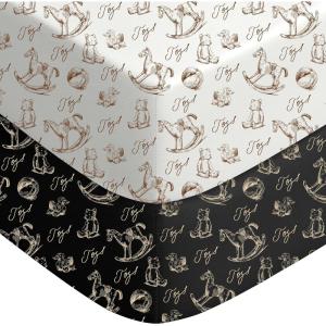 imageYoofoss Pack and Play Sheets Girl 2 Pack 38x26 Mini Crib Sheets Fitted for Baby Compatible with Graco Pack n Play MattressUltra Soft Breathable Microfiber Pink FloralRocking Horse