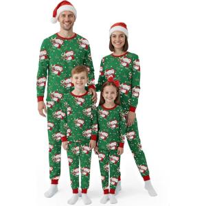 imageYoofoss Toddler Pajamas 100 Organic Cotton 4 Piece Long Sleeve Winter Pajama Set Kids Pajamas Boys Girls Snug Fit Pjs SetGreensanta Claus