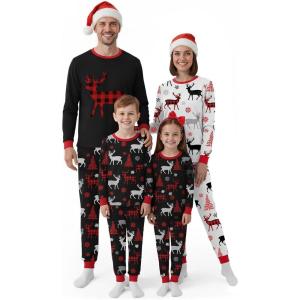 imageYoofoss Toddler Pajamas 100 Organic Cotton 4 Piece Long Sleeve Winter Pajama Set Kids Pajamas Boys Girls Snug Fit Pjs SetRedchristmas