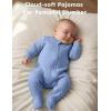 imageYoofoss Baby Pajamas Organic Cotton Baby Winter Clothes Warm Newborn Sleepers for 03 36 69 Months Quilted Footed PjsDark Blue Sailor