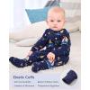 imageYoofoss Baby Pajamas Organic Cotton Baby Winter Clothes Warm Newborn Sleepers for 03 36 69 Months Quilted Footed PjsDark Blue Sailor