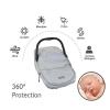 imageYoofoss Baby Car Seat Cover Winter Carseat Canopies Cover to Protect Baby from Cold Wind Super Warm Plush Fleece Baby Carrier Cover for Infant Boys Girls BlackGrey