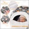imageYoofoss Baby Car Seat Cover Winter Carseat Canopies Cover to Protect Baby from Cold Wind Super Warm Plush Fleece Baby Carrier Cover for Infant Boys Girls BlackFox