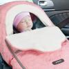 imageYoofoss Baby Car Seat Cover Winter Carseat Canopies Cover to Protect Baby from Cold Wind Super Warm Plush Fleece Baby Carrier Cover for Infant Boys Girls BlackPink
