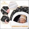 imageYoofoss Baby Car Seat Cover Winter Carseat Canopies Cover to Protect Baby from Cold Wind Super Warm Plush Fleece Baby Carrier Cover for Infant Boys Girls BlackStars
