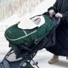 imageYoofoss Baby Car Seat Cover Winter Carseat Canopies Cover to Protect Baby from Cold Wind Super Warm Plush Fleece Baby Carrier Cover for Infant Boys Girls BlackDark Green