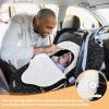 imageYoofoss Baby Car Seat Cover Winter Carseat Canopies Cover to Protect Baby from Cold Wind Super Warm Plush Fleece Baby Carrier Cover for Infant Boys Girls BlackBlack