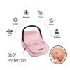 imageYoofoss Baby Car Seat Cover Winter Carseat Canopies Cover to Protect Baby from Cold Wind Super Warm Plush Fleece Baby Carrier Cover for Infant Boys Girls BlackPink
